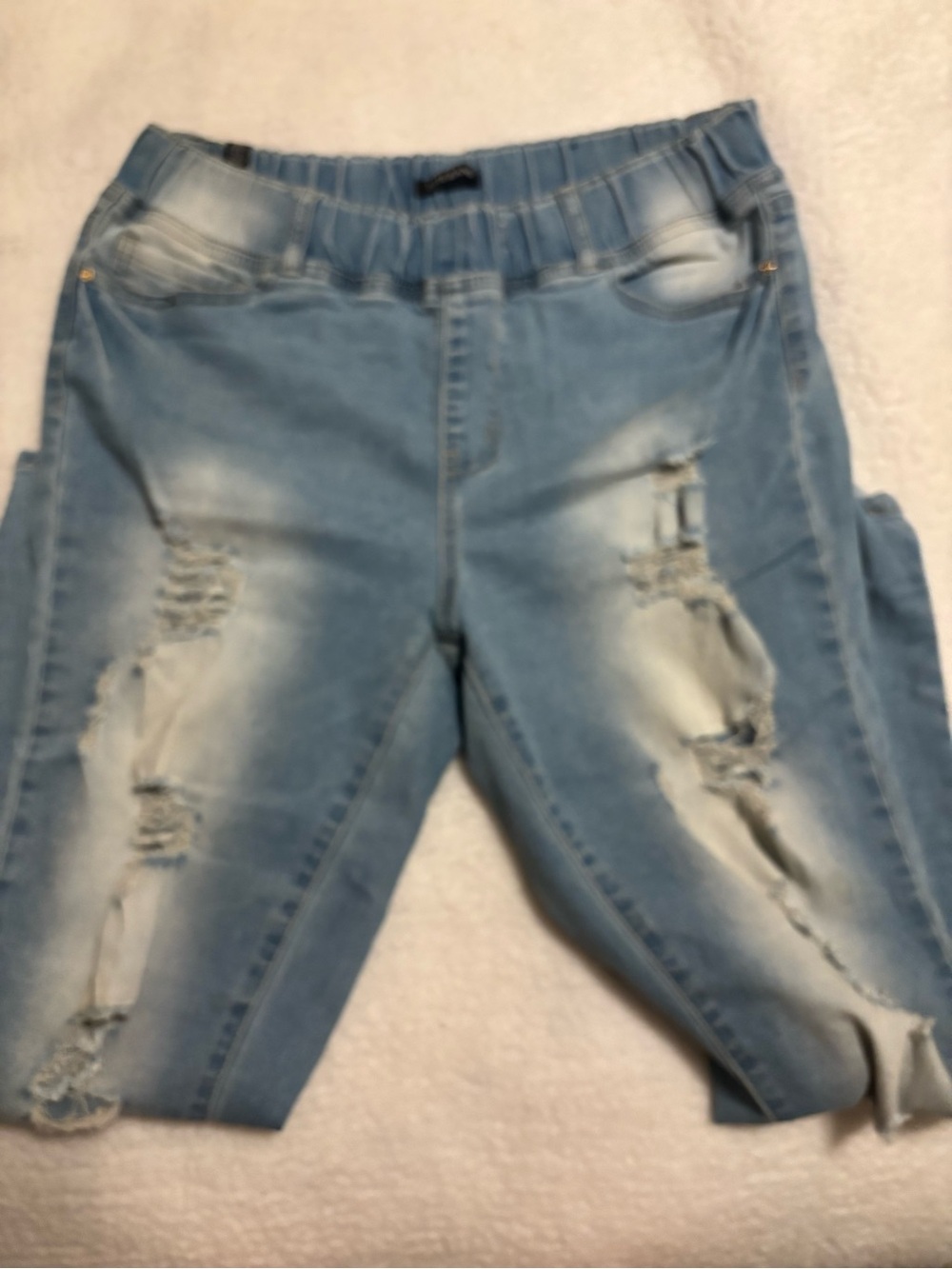 Light Blue Distressed Women's Jeans